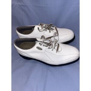 FootJoy Women's Size 8.5M All White Leather Extra Comfort Lace Golf Shoes 98599